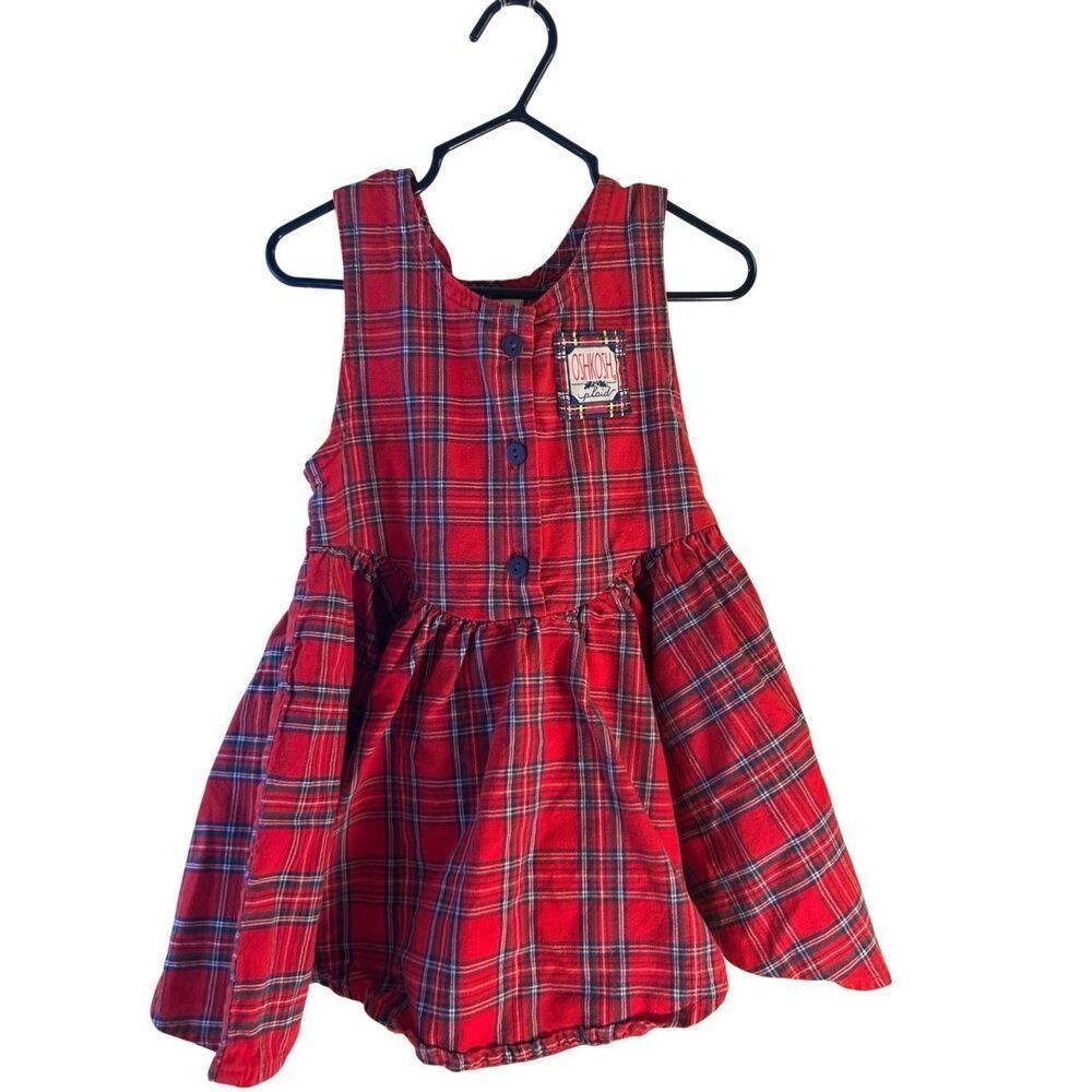 Oshkosh plaid USA 3t dress full skirt twirl red